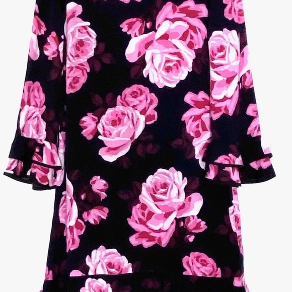 Kate Spade Women's Size S Rambling Roses Rosa Ruffle Hem Shift Dress - Picture 6 of 7